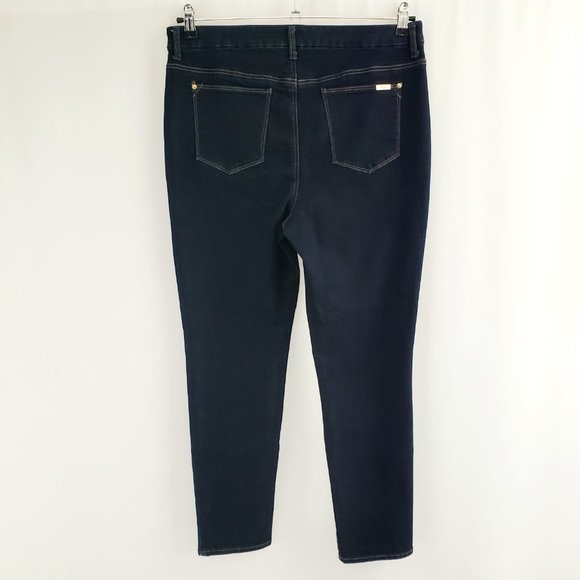 Chicos So Slimming Girlfriend Ankle Jean Size 10 MEDIUM Dark Blue 27.5" Inseam - Picture 5 of 8